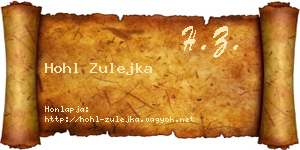 Hohl Zulejka névjegykártya